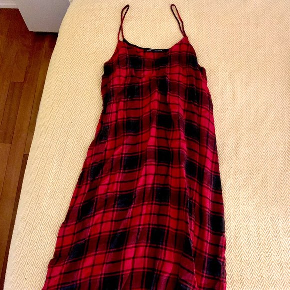 flannel slip dress